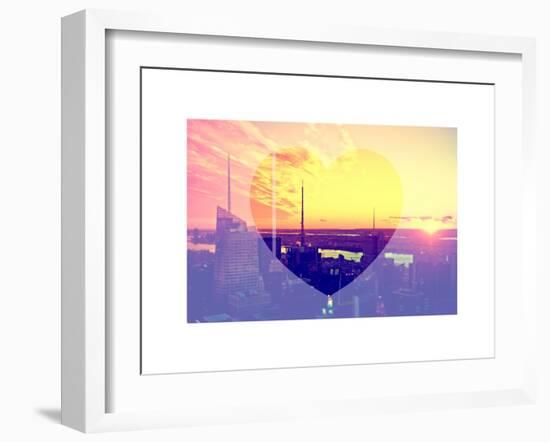 Love NY Series - Landscape of Manhattan at Sunset - New York - USA-Philippe Hugonnard-Framed Art Print