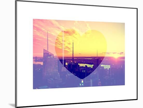 Love NY Series - Landscape of Manhattan at Sunset - New York - USA-Philippe Hugonnard-Mounted Art Print