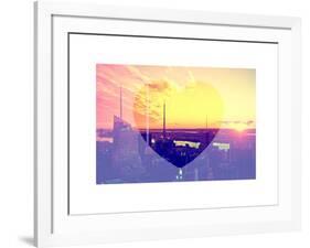 Love NY Series - Landscape of Manhattan at Sunset - New York - USA-Philippe Hugonnard-Framed Art Print