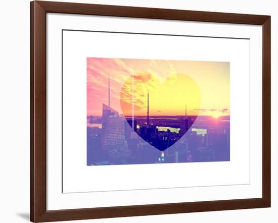 Love NY Series - Landscape of Manhattan at Sunset - New York - USA-Philippe Hugonnard-Framed Art Print