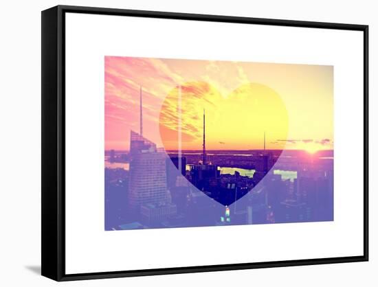 Love NY Series - Landscape of Manhattan at Sunset - New York - USA-Philippe Hugonnard-Framed Stretched Canvas