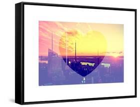 Love NY Series - Landscape of Manhattan at Sunset - New York - USA-Philippe Hugonnard-Framed Stretched Canvas