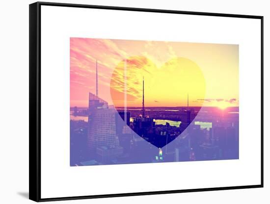 Love NY Series - Landscape of Manhattan at Sunset - New York - USA-Philippe Hugonnard-Framed Stretched Canvas