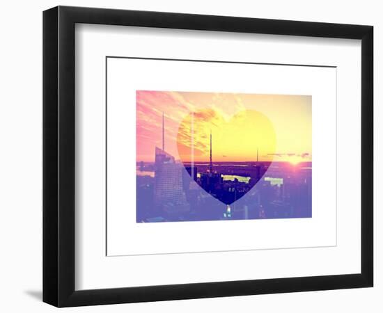 Love NY Series - Landscape of Manhattan at Sunset - New York - USA-Philippe Hugonnard-Framed Art Print