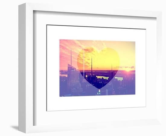 Love NY Series - Landscape of Manhattan at Sunset - New York - USA-Philippe Hugonnard-Framed Art Print