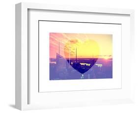 Love NY Series - Landscape of Manhattan at Sunset - New York - USA-Philippe Hugonnard-Framed Art Print