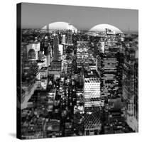 Love NY Series - Manhattan at Night - New York - USA - B&W Photography-Philippe Hugonnard-Stretched Canvas