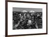 Love NY Series - Manhattan at Night - New York - USA - B&W Photography-Philippe Hugonnard-Framed Art Print