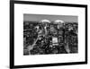 Love NY Series - Manhattan at Night - New York - USA - B&W Photography-Philippe Hugonnard-Framed Art Print