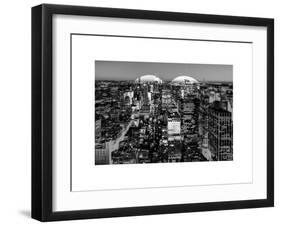 Love NY Series - Manhattan at Night - New York - USA - B&W Photography-Philippe Hugonnard-Framed Art Print