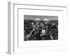 Love NY Series - Manhattan at Night - New York - USA - B&W Photography-Philippe Hugonnard-Framed Art Print