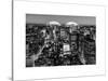 Love NY Series - Manhattan at Night - New York - USA - B&W Photography-Philippe Hugonnard-Stretched Canvas