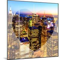 Love NY Series - Manhattan at Night - New York - USA-Philippe Hugonnard-Mounted Photographic Print