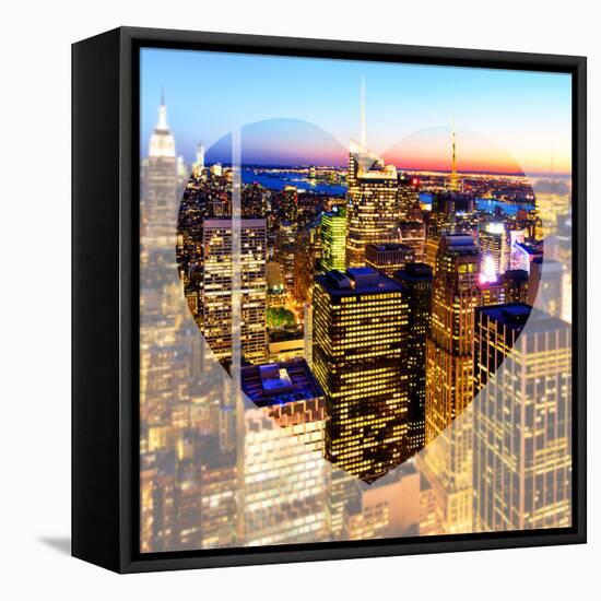 Love NY Series - Manhattan at Night - New York - USA-Philippe Hugonnard-Framed Stretched Canvas