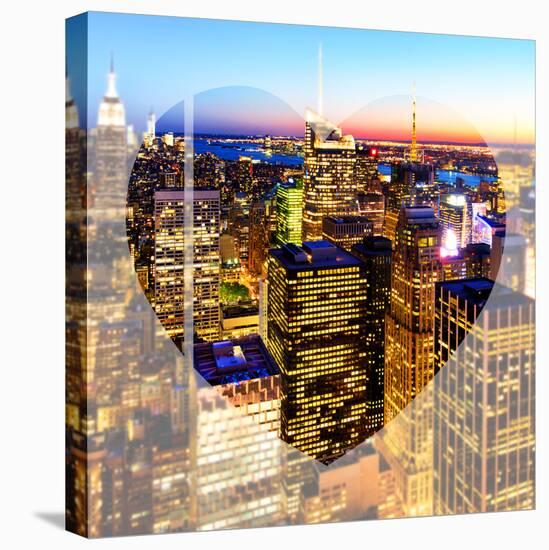 Love NY Series - Manhattan at Night - New York - USA-Philippe Hugonnard-Stretched Canvas