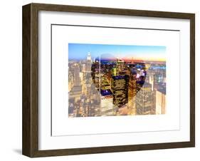 Love NY Series - Manhattan at Night - New York - USA-Philippe Hugonnard-Framed Art Print