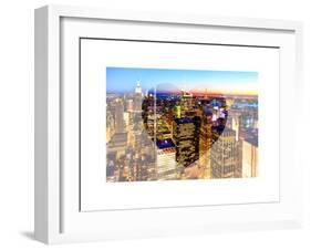 Love NY Series - Manhattan at Night - New York - USA-Philippe Hugonnard-Framed Art Print