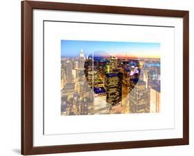 Love NY Series - Manhattan at Night - New York - USA-Philippe Hugonnard-Framed Art Print