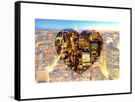 Love NY Series - Manhattan at Night - New York - USA-Philippe Hugonnard-Framed Stretched Canvas