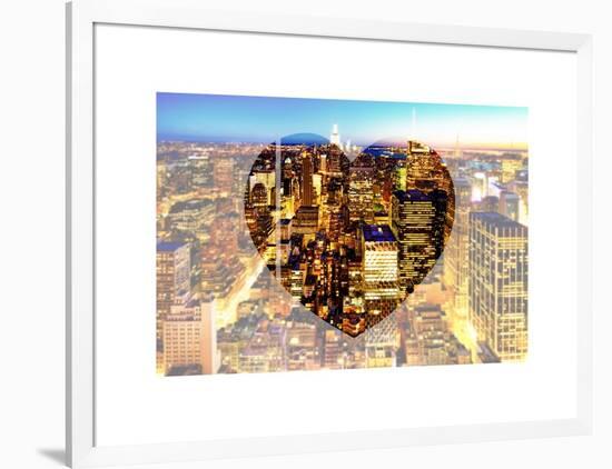 Love NY Series - Manhattan at Night - New York - USA-Philippe Hugonnard-Framed Art Print