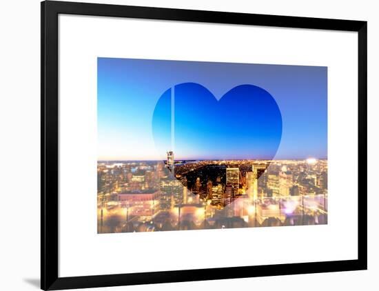 Love NY Series - Manhattan at Night with Central Park - New York - USA-Philippe Hugonnard-Framed Art Print