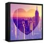 Love NY Series - Manhattan at Sunset - The Empire State Building - New York - USA-Philippe Hugonnard-Framed Stretched Canvas