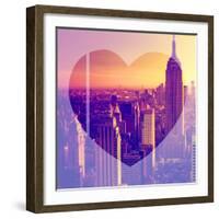 Love NY Series - Manhattan at Sunset - The Empire State Building - New York - USA-Philippe Hugonnard-Framed Photographic Print