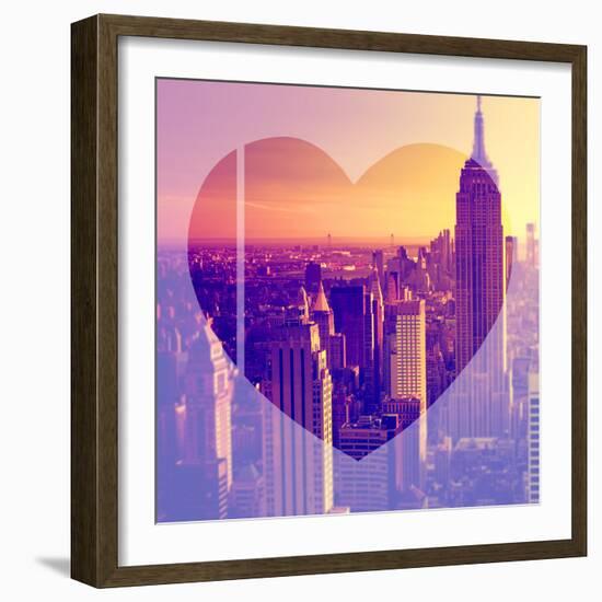 Love NY Series - Manhattan at Sunset - The Empire State Building - New York - USA-Philippe Hugonnard-Framed Photographic Print