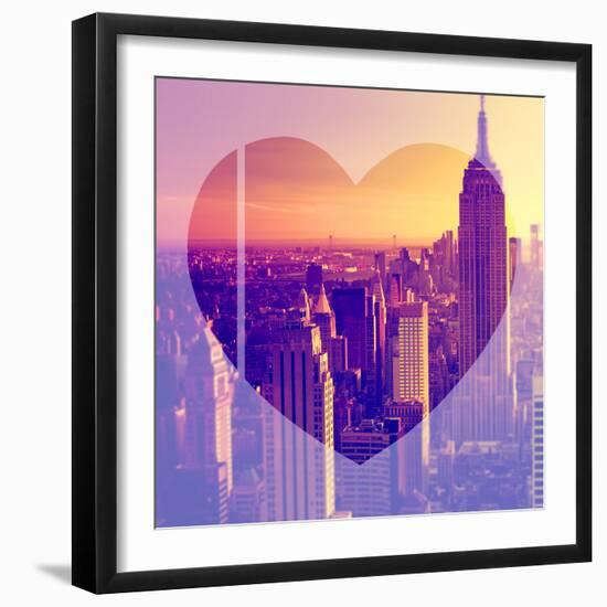 Love NY Series - Manhattan at Sunset - The Empire State Building - New York - USA-Philippe Hugonnard-Framed Photographic Print