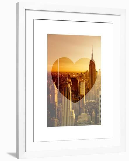 Love NY Series - Manhattan at Sunset - The Empire State Building - New York - USA-Philippe Hugonnard-Framed Art Print