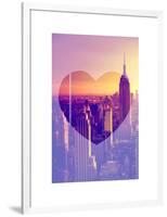 Love NY Series - Manhattan at Sunset - The Empire State Building - New York - USA-Philippe Hugonnard-Framed Art Print