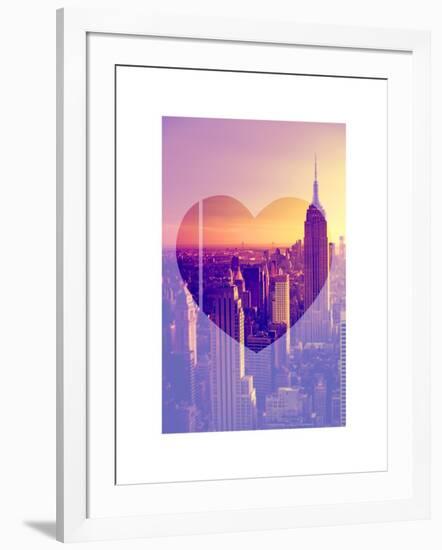 Love NY Series - Manhattan at Sunset - The Empire State Building - New York - USA-Philippe Hugonnard-Framed Art Print