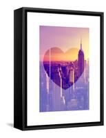Love NY Series - Manhattan at Sunset - The Empire State Building - New York - USA-Philippe Hugonnard-Framed Stretched Canvas