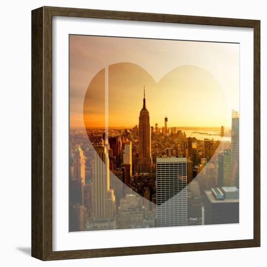 Love NY Series - Manhattan at Sunset with the Empire State Building - New York - USA-Philippe Hugonnard-Framed Photographic Print