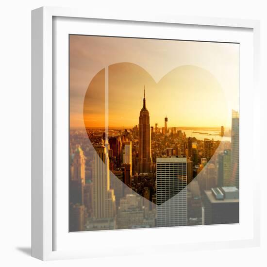 Love NY Series - Manhattan at Sunset with the Empire State Building - New York - USA-Philippe Hugonnard-Framed Photographic Print