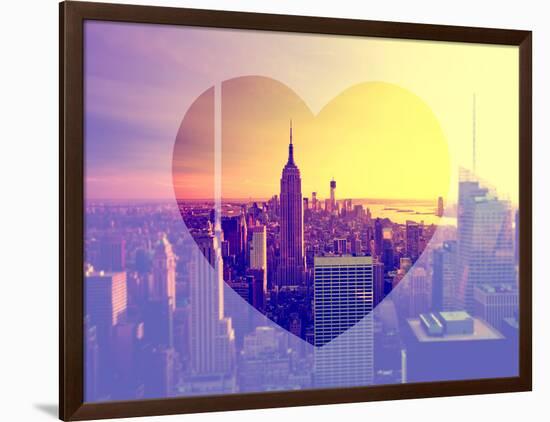 Love NY Series - Manhattan at Sunset with the Empire State Building - New York - USA-Philippe Hugonnard-Framed Photographic Print