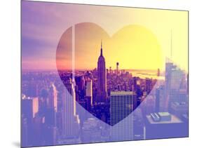 Love NY Series - Manhattan at Sunset with the Empire State Building - New York - USA-Philippe Hugonnard-Mounted Photographic Print