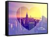 Love NY Series - Manhattan at Sunset with the Empire State Building - New York - USA-Philippe Hugonnard-Framed Stretched Canvas