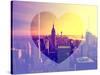 Love NY Series - Manhattan at Sunset with the Empire State Building - New York - USA-Philippe Hugonnard-Stretched Canvas