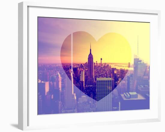Love NY Series - Manhattan at Sunset with the Empire State Building - New York - USA-Philippe Hugonnard-Framed Photographic Print
