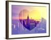 Love NY Series - Manhattan at Sunset with the Empire State Building - New York - USA-Philippe Hugonnard-Framed Photographic Print