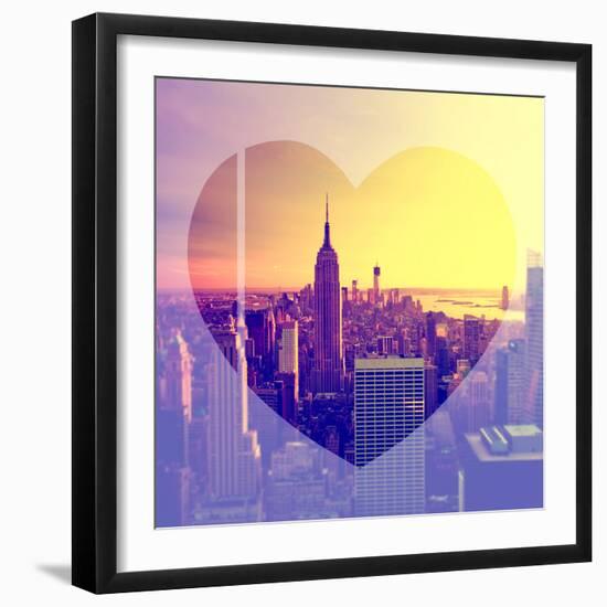 Love NY Series - Manhattan at Sunset with the Empire State Building - New York - USA-Philippe Hugonnard-Framed Photographic Print