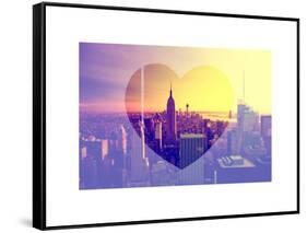 Love NY Series - Manhattan at Sunset with the Empire State Building - New York - USA-Philippe Hugonnard-Framed Stretched Canvas