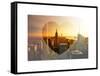 Love NY Series - Manhattan at Sunset with the Empire State Building - New York - USA-Philippe Hugonnard-Framed Stretched Canvas