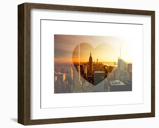 Love NY Series - Manhattan at Sunset with the Empire State Building - New York - USA-Philippe Hugonnard-Framed Art Print