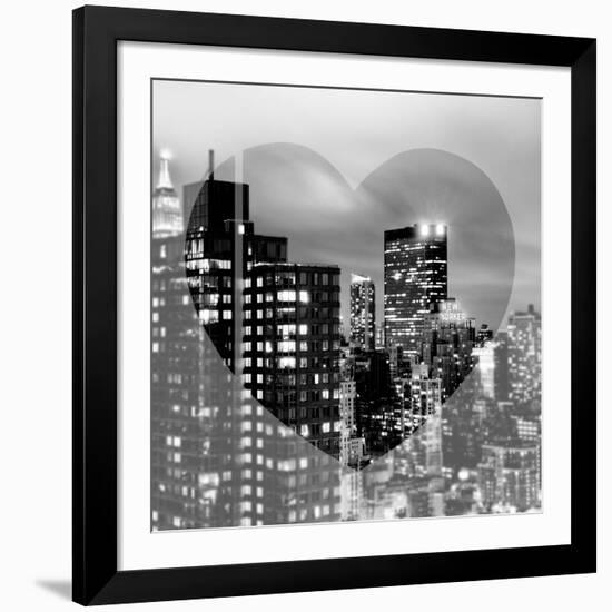 Love NY Series - Manhattan Cityscape at Night with the New Yorker Hotel - New York - USA-Philippe Hugonnard-Framed Photographic Print