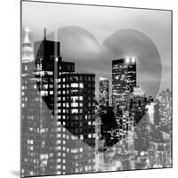 Love NY Series - Manhattan Cityscape at Night with the New Yorker Hotel - New York - USA-Philippe Hugonnard-Mounted Photographic Print