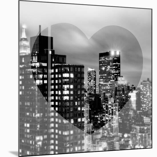 Love NY Series - Manhattan Cityscape at Night with the New Yorker Hotel - New York - USA-Philippe Hugonnard-Mounted Photographic Print