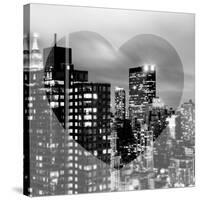 Love NY Series - Manhattan Cityscape at Night with the New Yorker Hotel - New York - USA-Philippe Hugonnard-Stretched Canvas