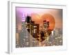 Love NY Series - Manhattan Cityscape at Night with the New Yorker Hotel - New York - USA-Philippe Hugonnard-Framed Photographic Print